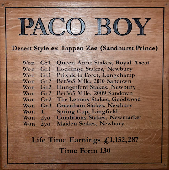 paco boy horse racing sign