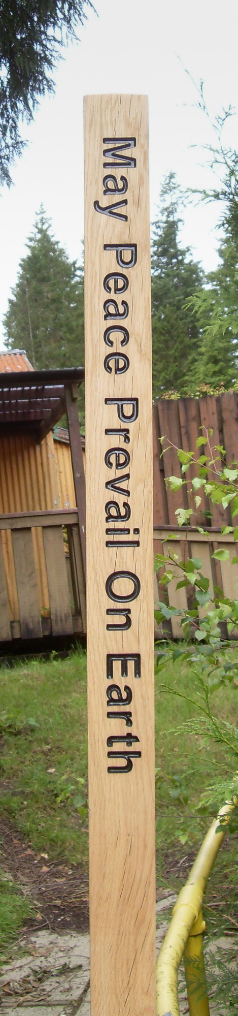 wooden peace pole