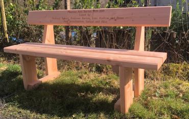 douglas fir memorial bench